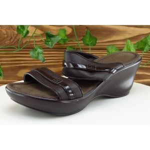 Tommy Hilfiger Sz 8.5 M‎ Brown Slide Synthetic Women Sandals